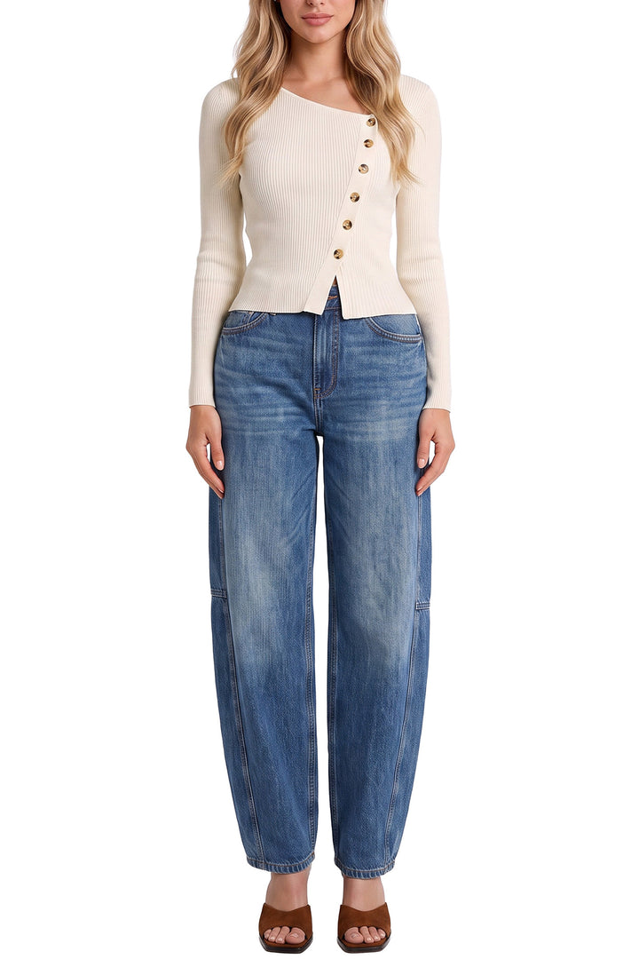 Stella Barrel Jeans with Seam Detail