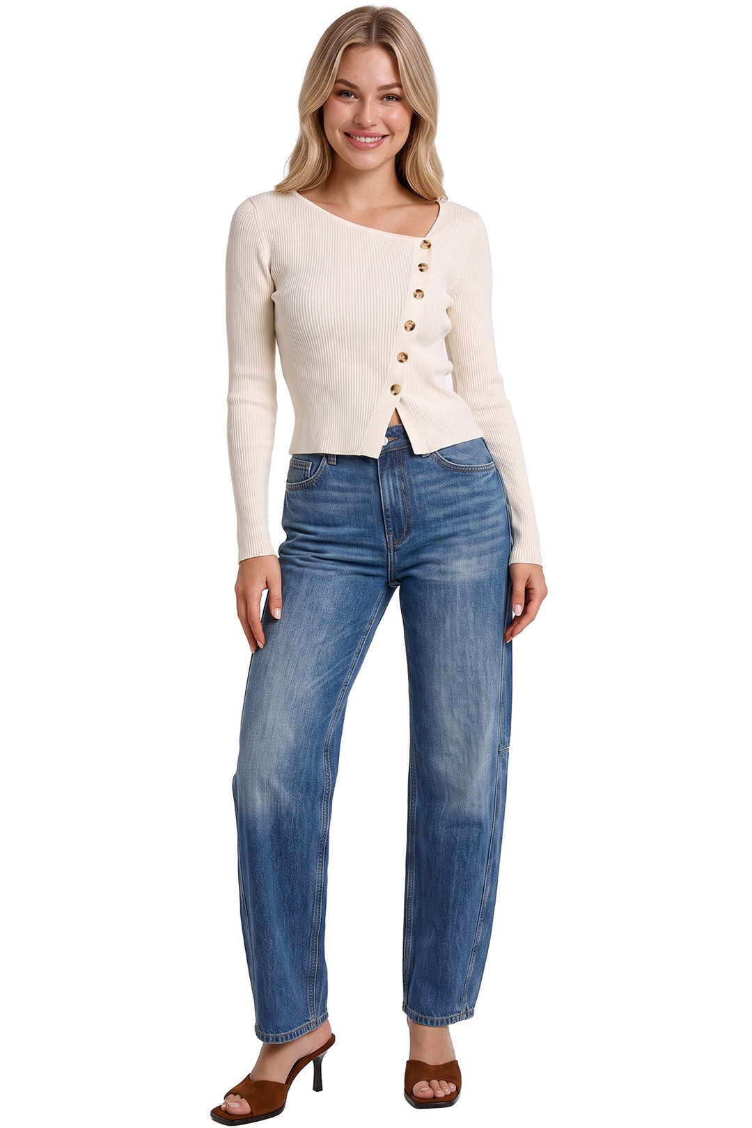 Stella Barrel Jeans with Seam Detail