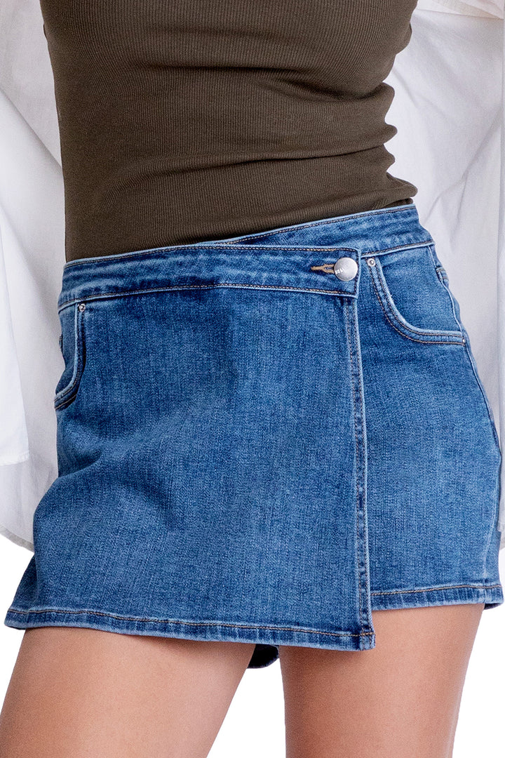 Asymmetrical Denim Skort