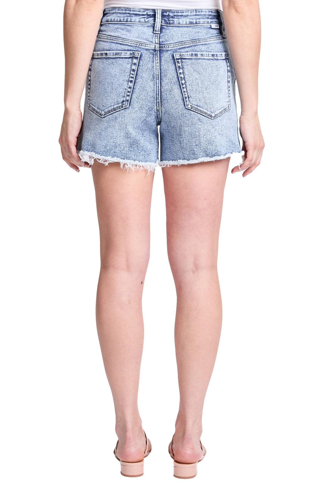 Plus High Rise Step Fray Hem Shorts