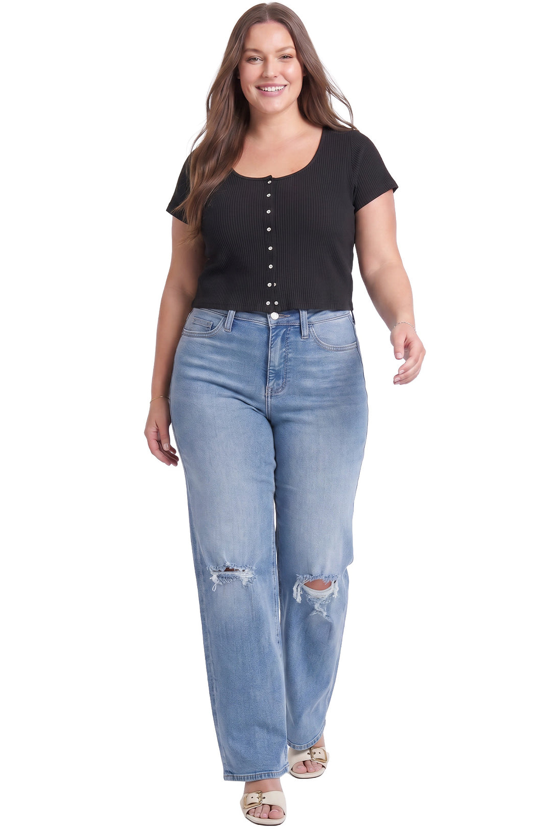 Plus Hailey High Rise Wide Leg Jeans
