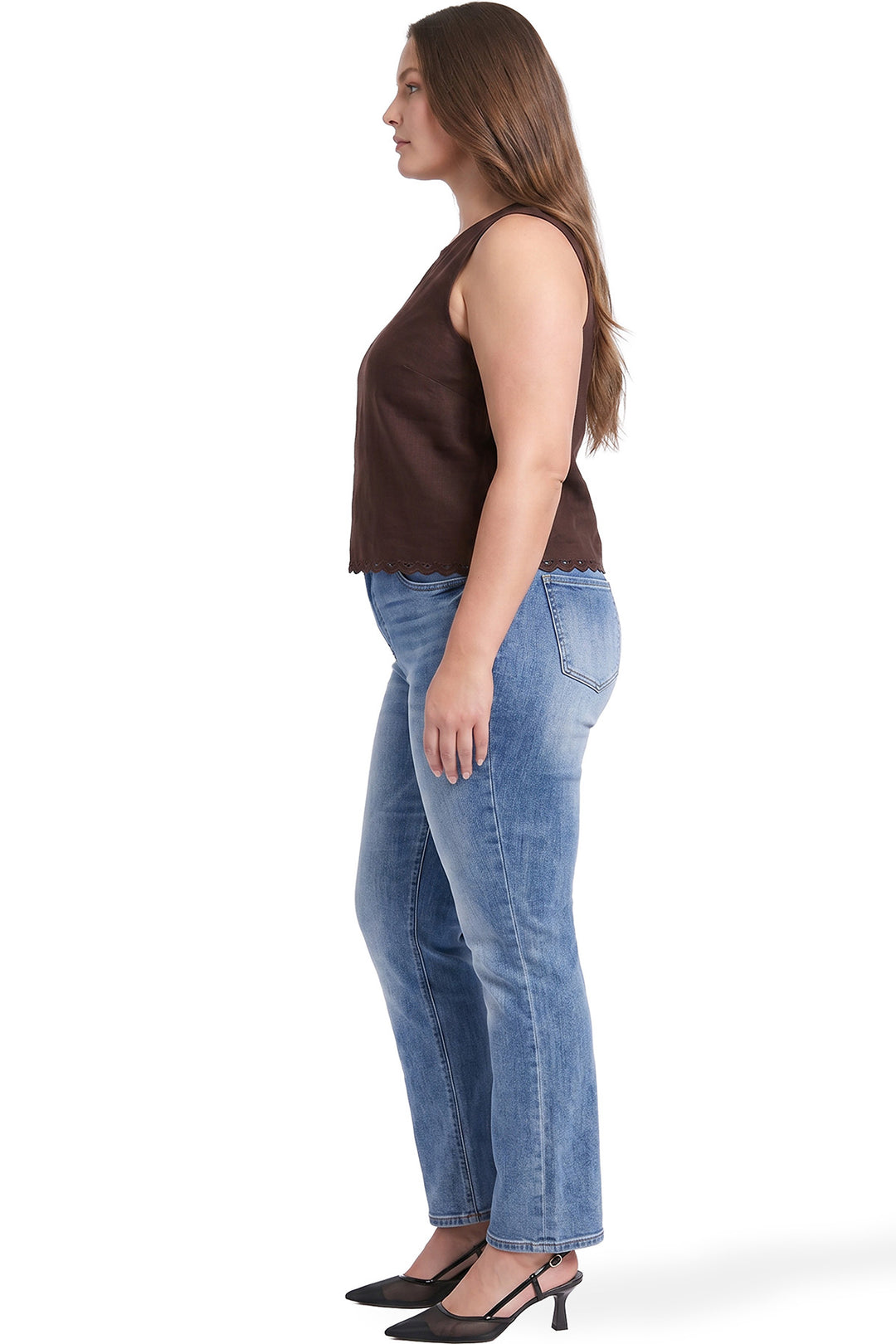Plus Hailey High Rise Slim Wide Leg Jeans