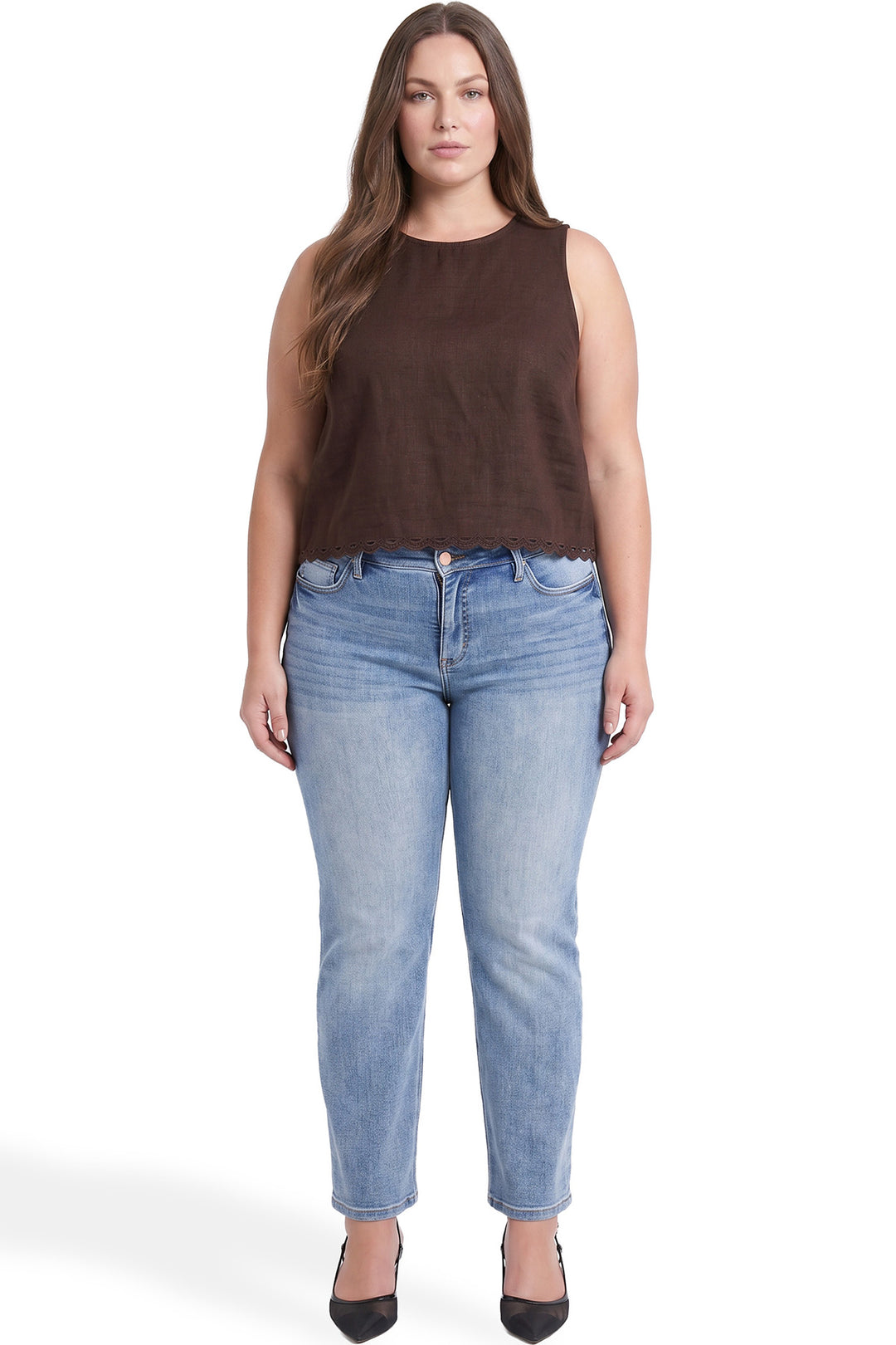 Plus Hailey High Rise Slim Wide Leg Jeans