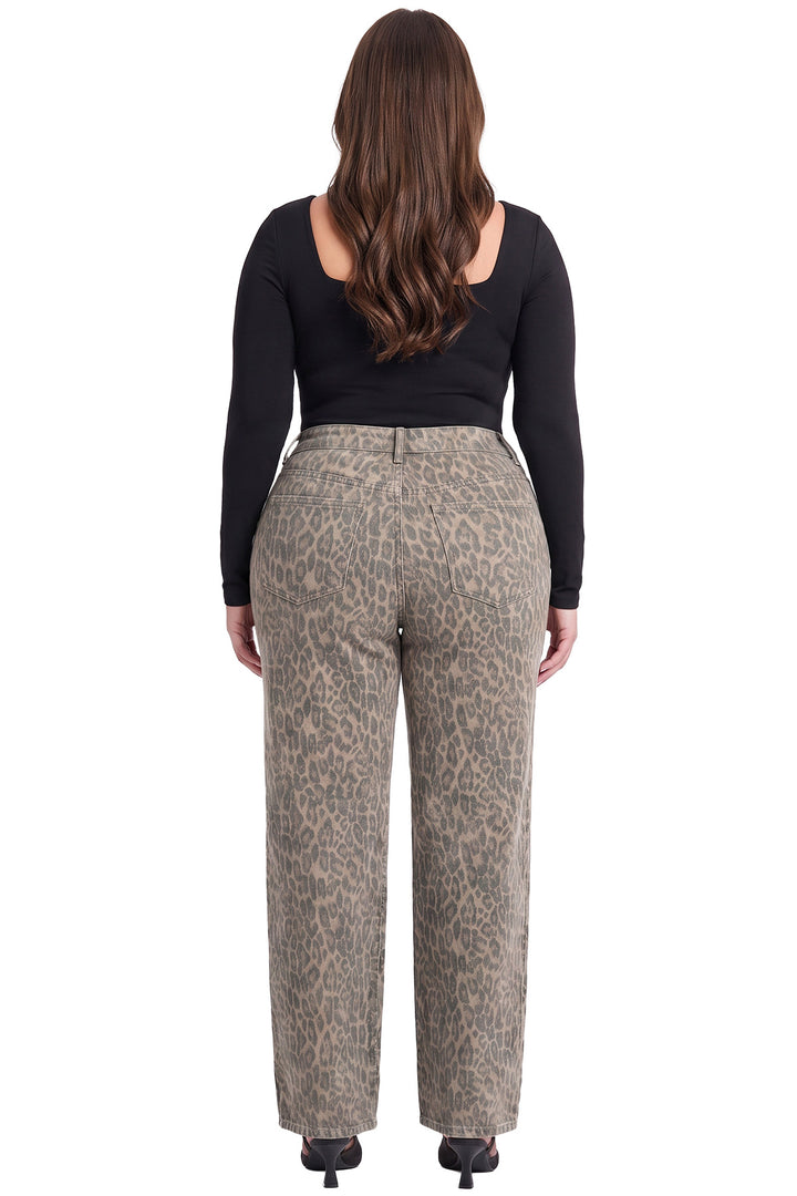 Plus Hailey Wide Leg Printed Bull Jeans