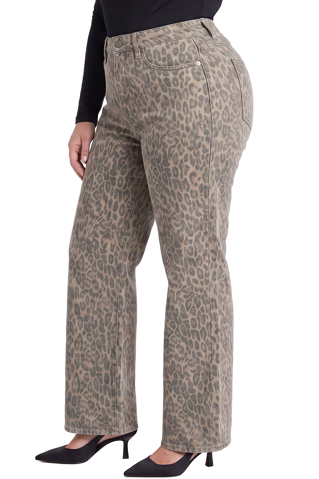 Plus Hailey Wide Leg Printed Bull Jeans