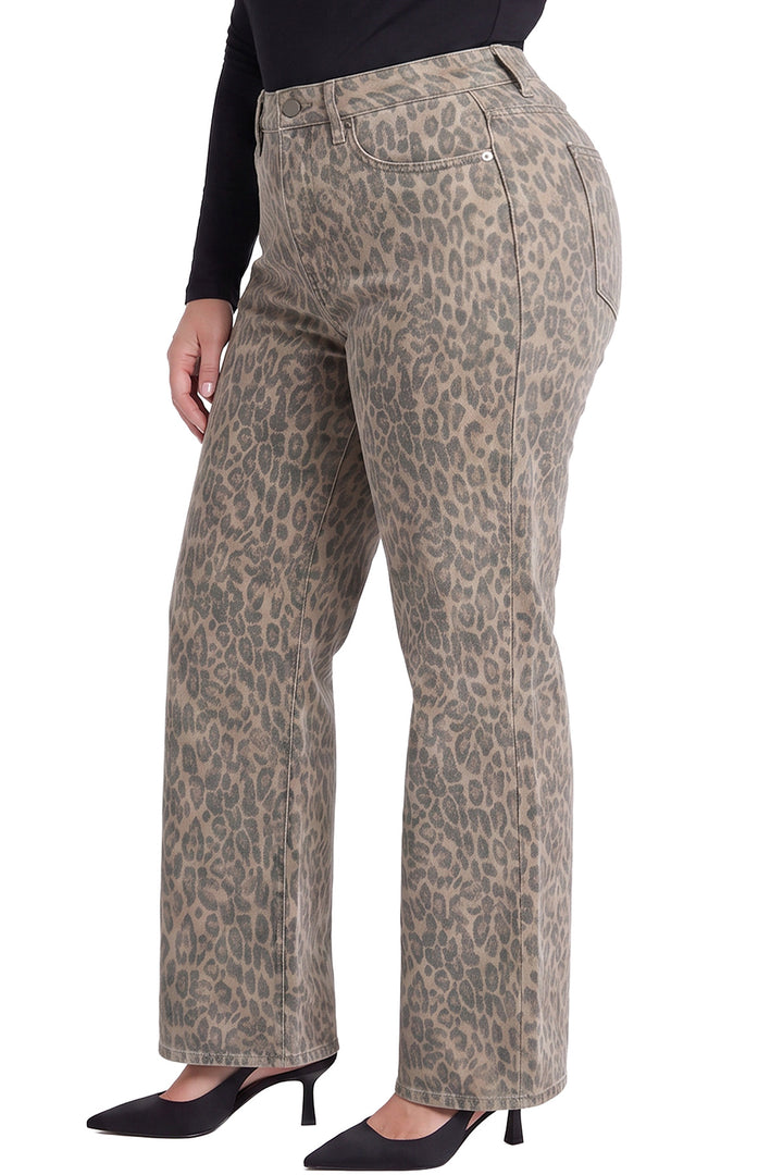 Plus Hailey Wide Leg Printed Bull Jeans
