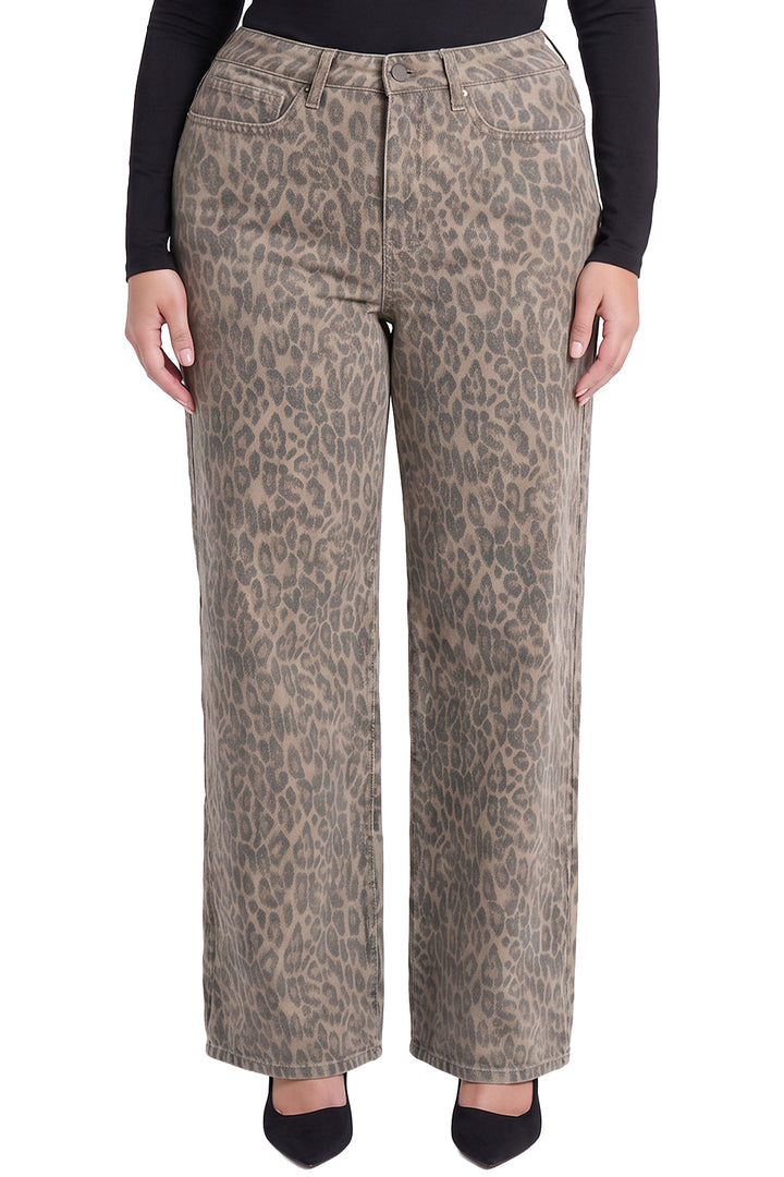Plus Hailey Wide Leg Printed Bull Jeans