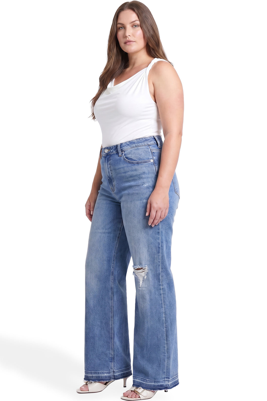 Plus Hailey High Rise Wide Leg Jeans