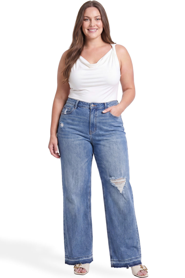 Plus Hailey High Rise Wide Leg Jeans