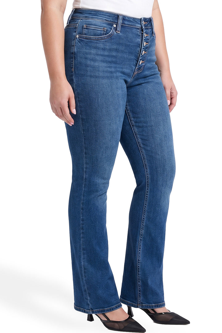 Plus Mia High Rise Exposed Button Bootcut  Jeans