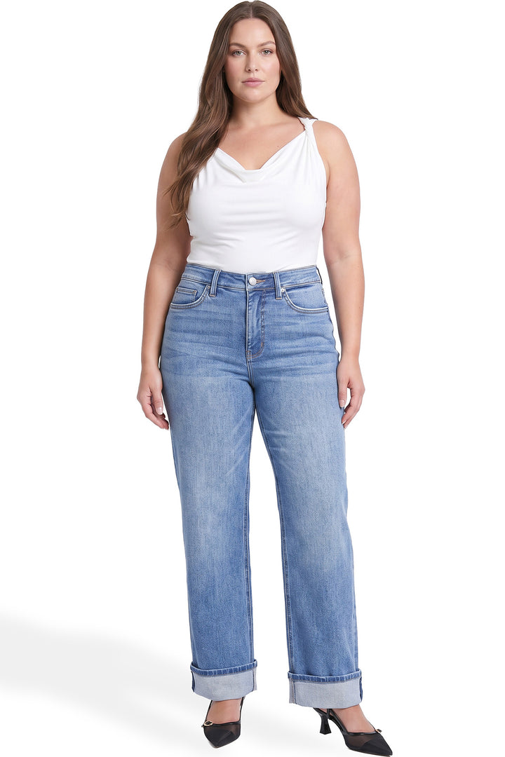 Plus Hailey High Rise Cuff Wide Leg Jeans