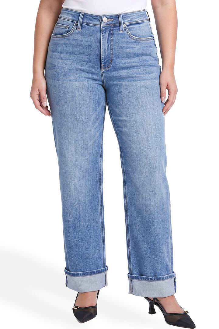 Plus Hailey High Rise Cuff Wide Leg Jeans