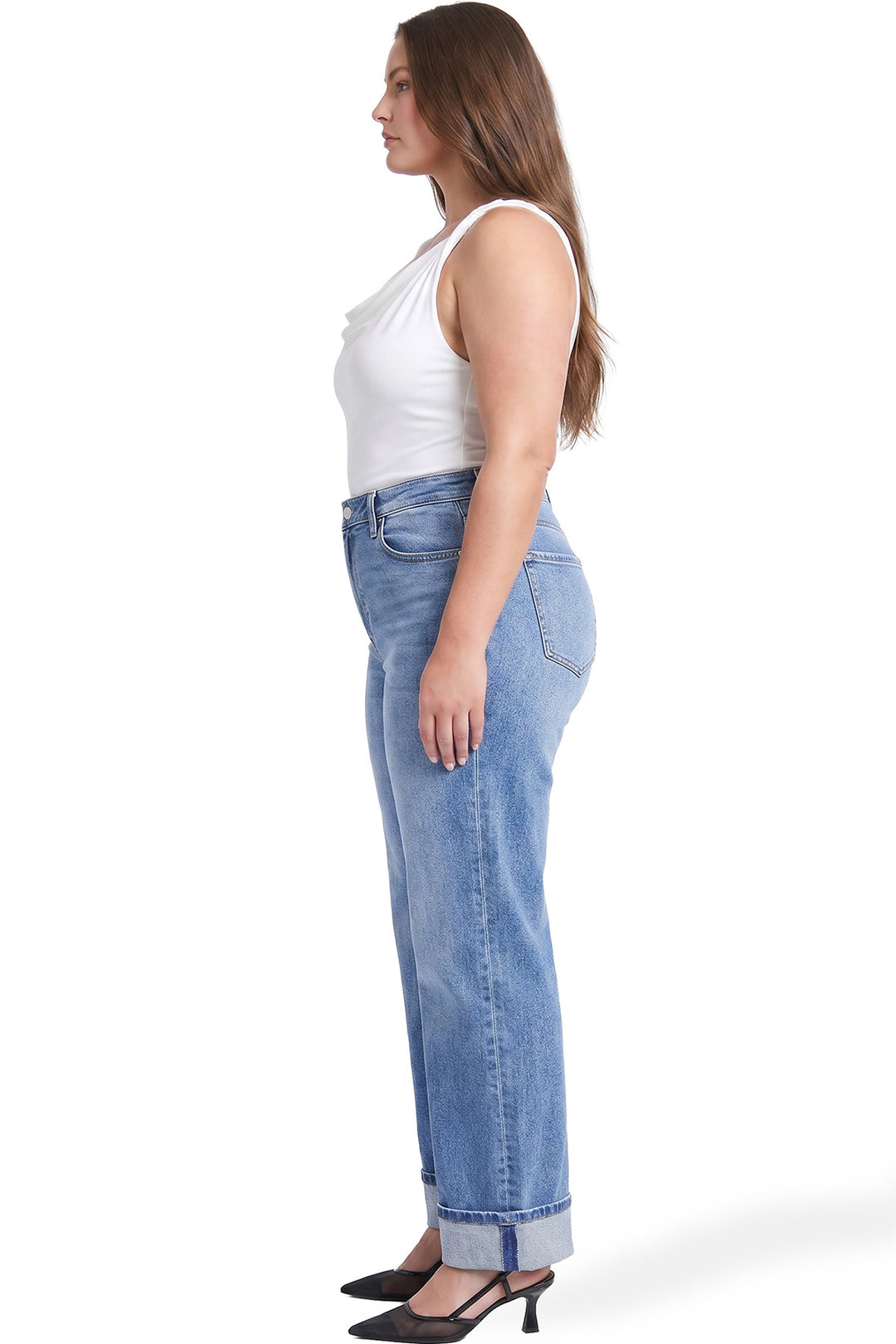 Plus Hailey High Rise Cuff Wide Leg Jeans