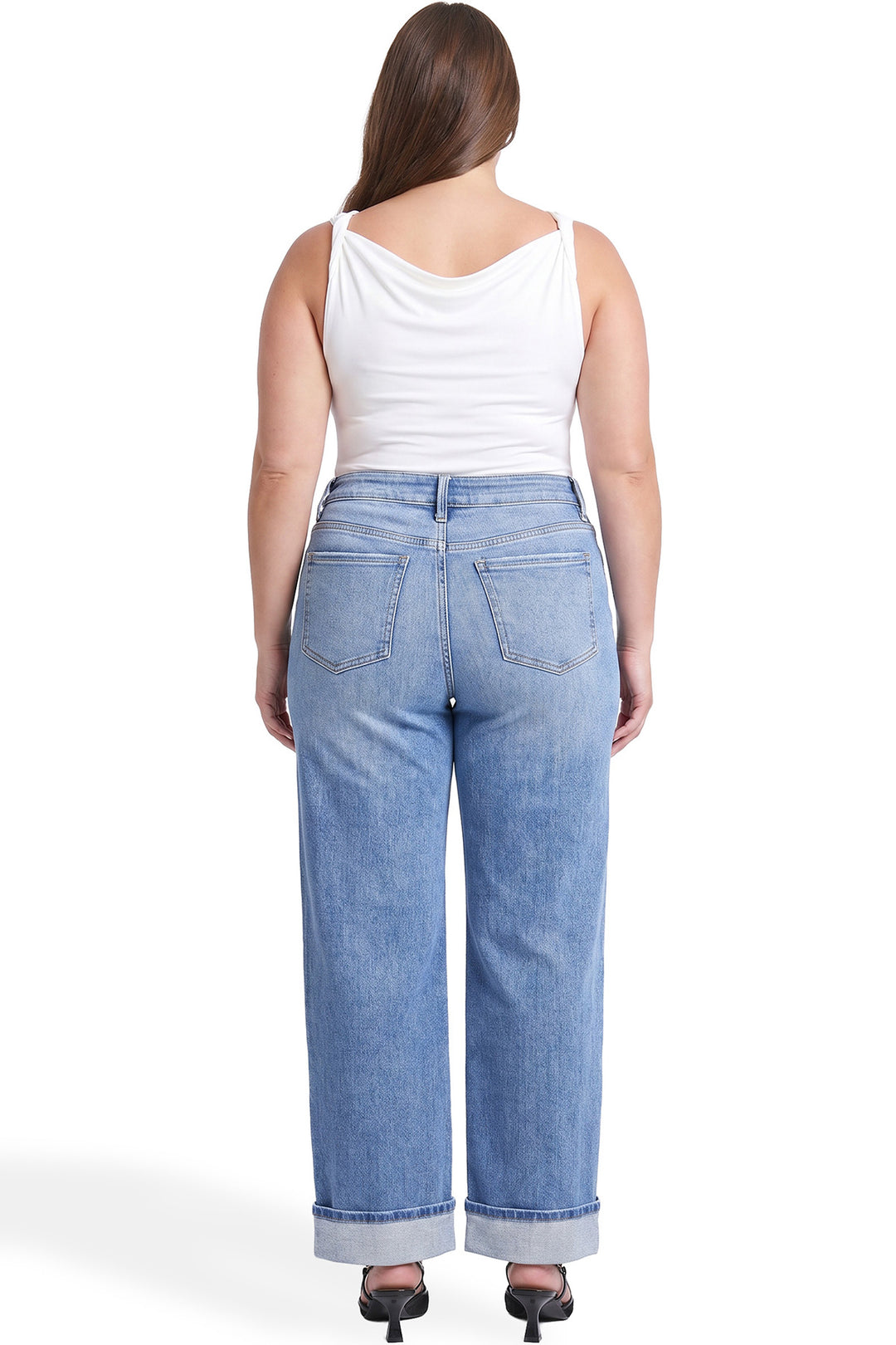 Plus Hailey High Rise Cuff Wide Leg Jeans
