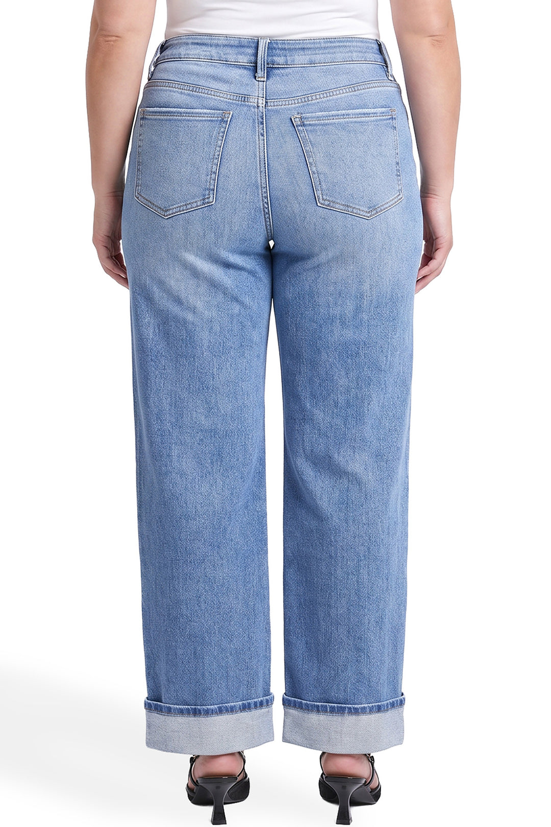 Plus Hailey High Rise Cuff Wide Leg Jeans