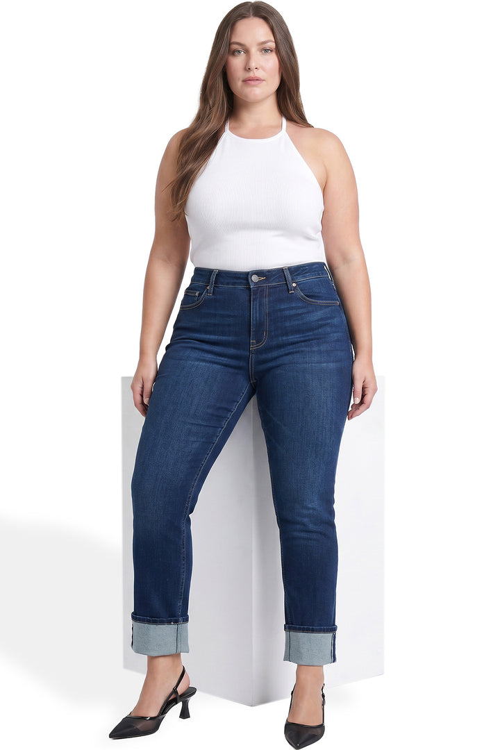 Plus Dylan Cuffed Straight Leg Jeans