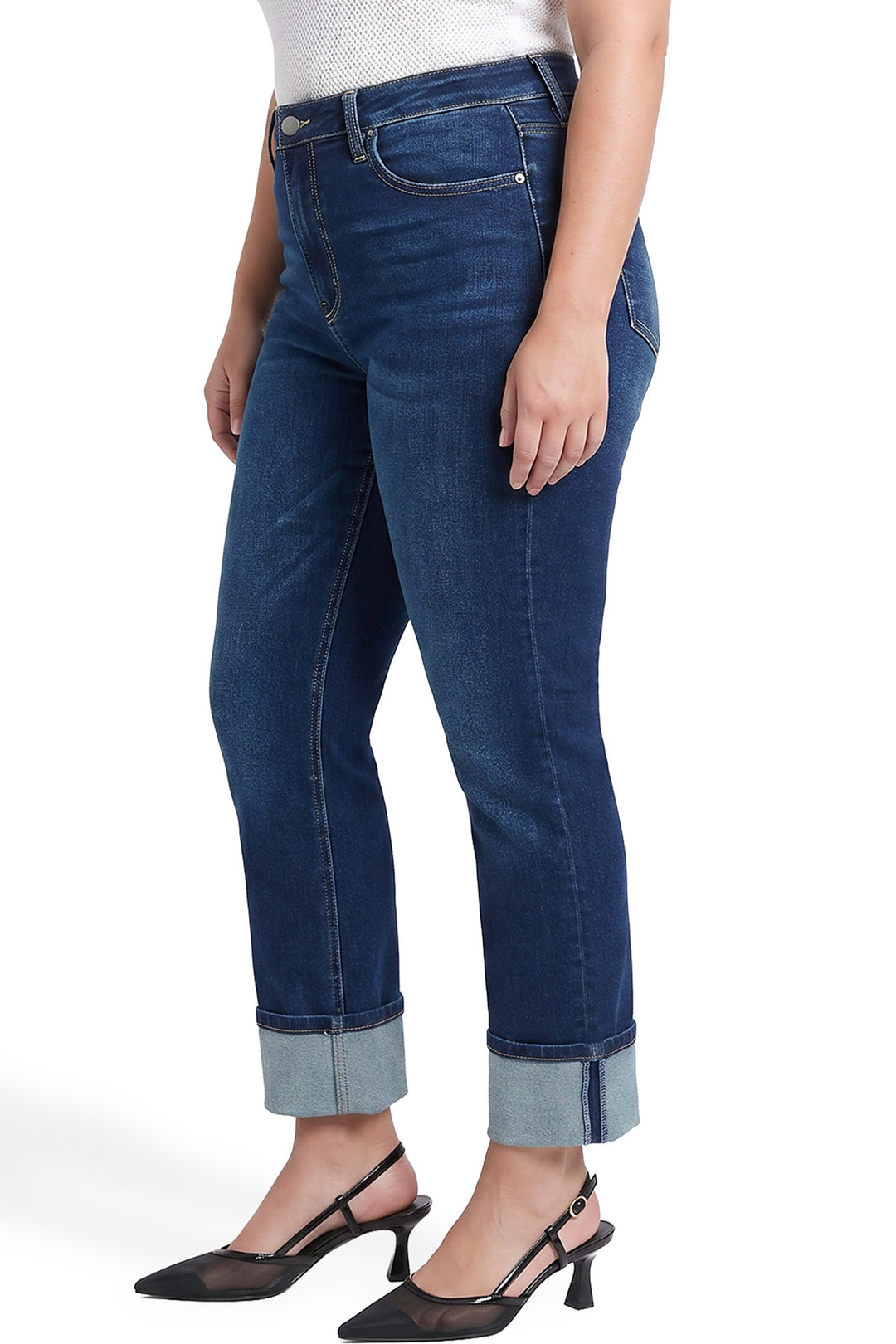 Plus Dylan Cuffed Straight Leg Jeans
