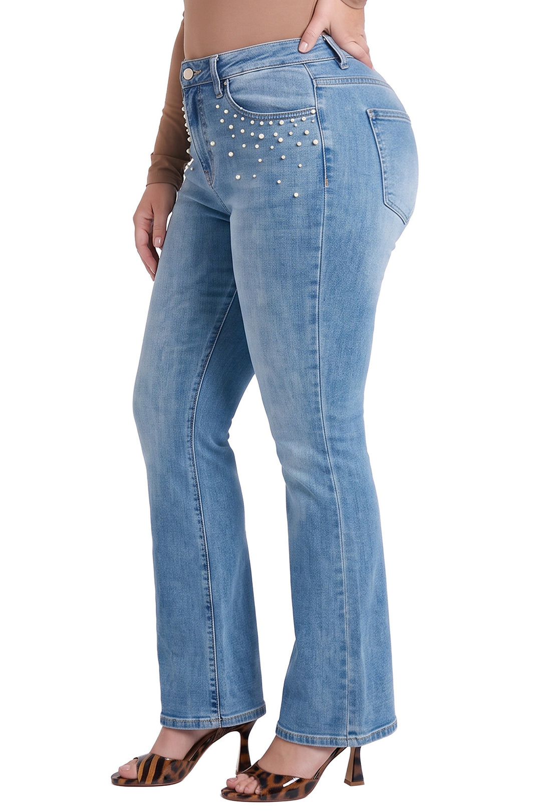 Plus Mia Studded Bootcut Jeans