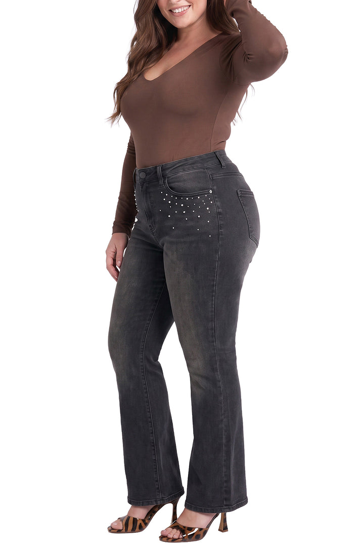 Plus Mia Studded Bootcut Jeans