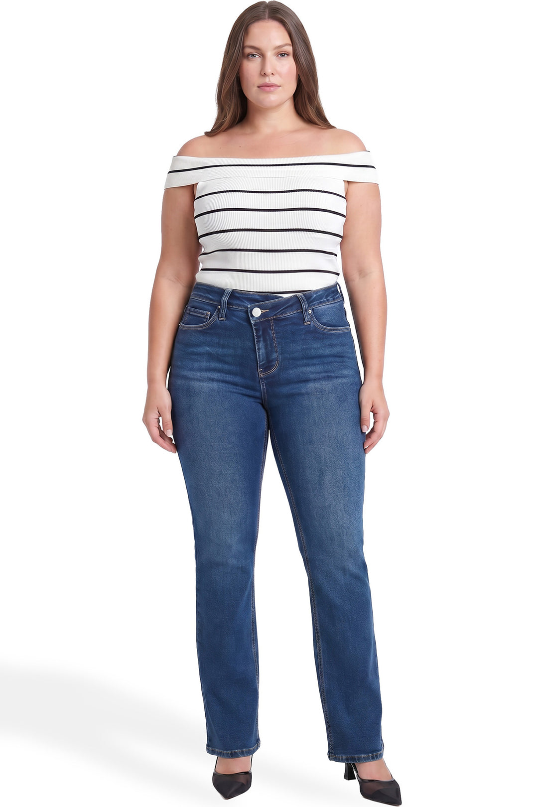 Plus Mia High Rise Crossover Bootcut Jeans