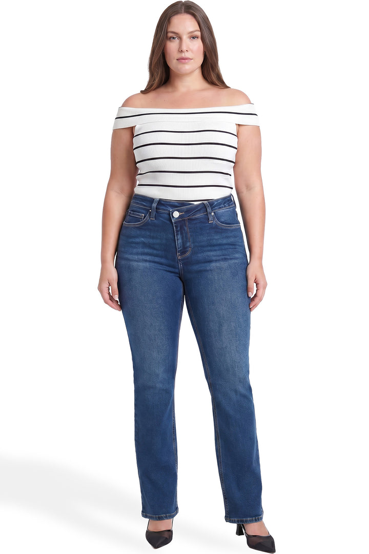 Plus Mia High Rise Crossover Bootcut Jeans