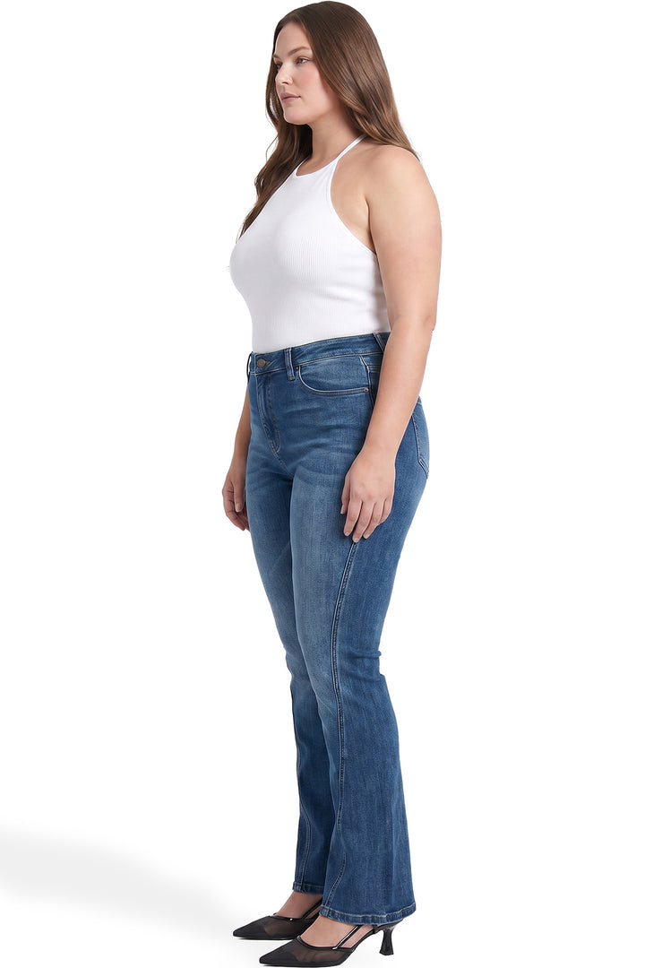 Plus Daisy High Rise Slim Angled Flare Jeans