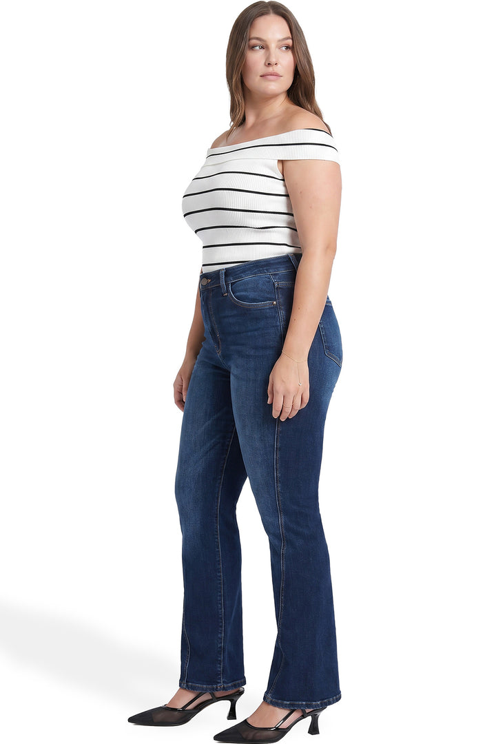 Plus Daisy High Rise Slim Angled Flare Jeans
