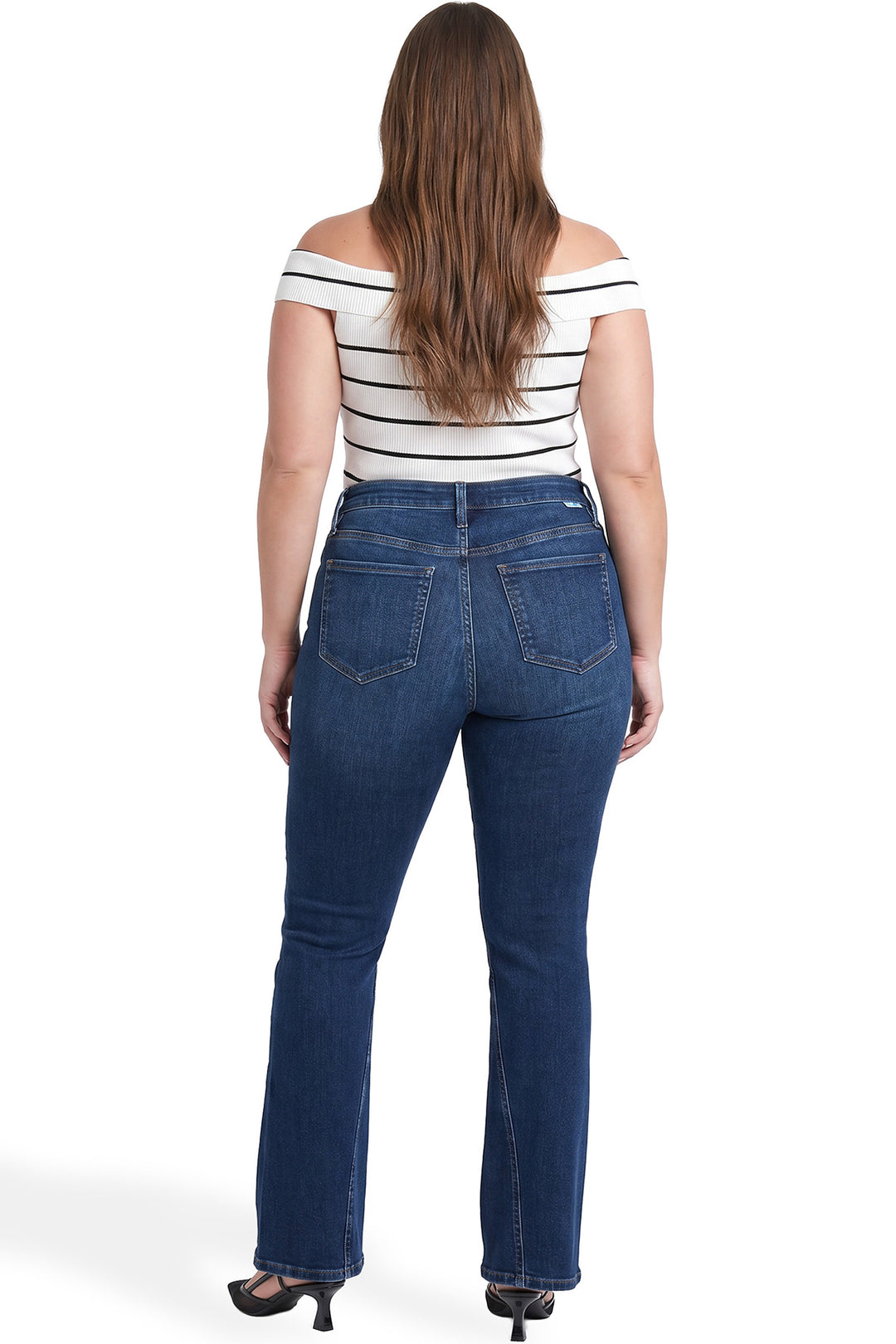 Plus Daisy High Rise Slim Angled Flare Jeans