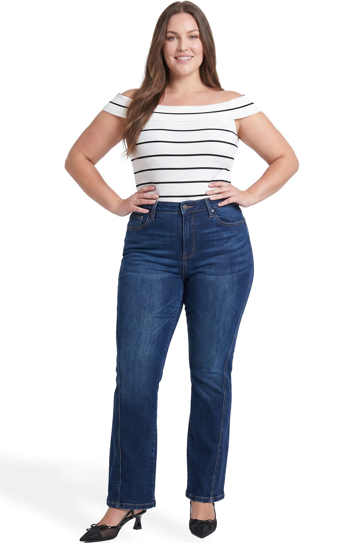 Plus Daisy High Rise Slim Angled Flare Jeans