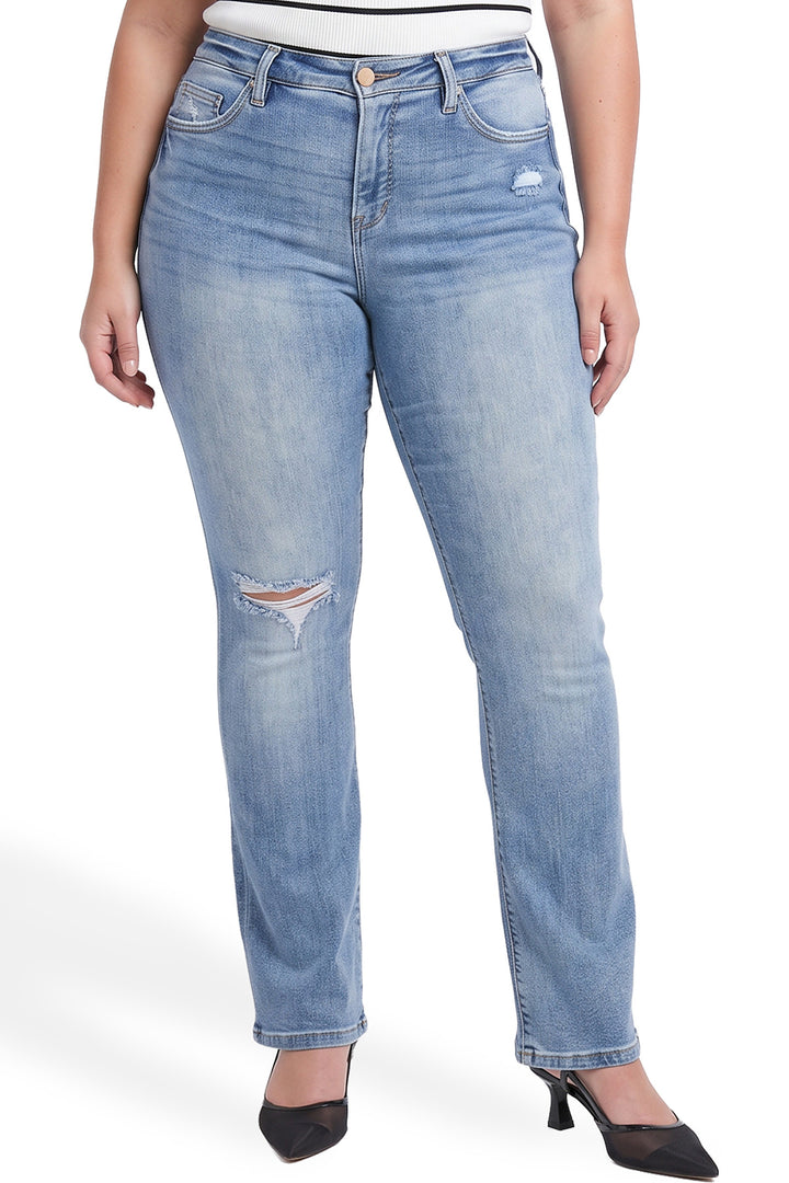 Plus Mia High Rise Bootcut Distressed Jeans