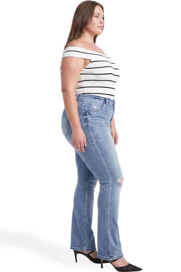 Plus Mia High Rise Bootcut Distressed Jeans