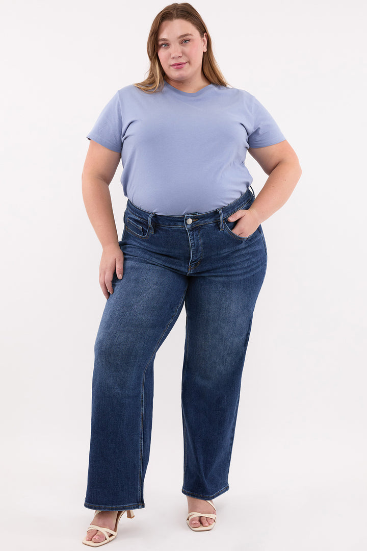 Plus Chloe High Rise Wide Leg Jeans-ZP199832