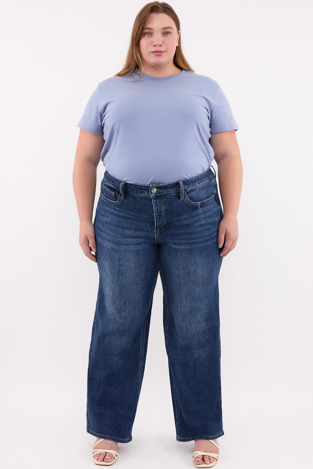 Plus Chloe High Rise Wide Leg Jeans-ZP199832