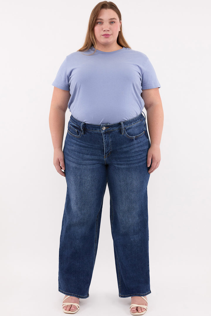 Plus Chloe High Rise Wide Leg Jeans-ZP199832