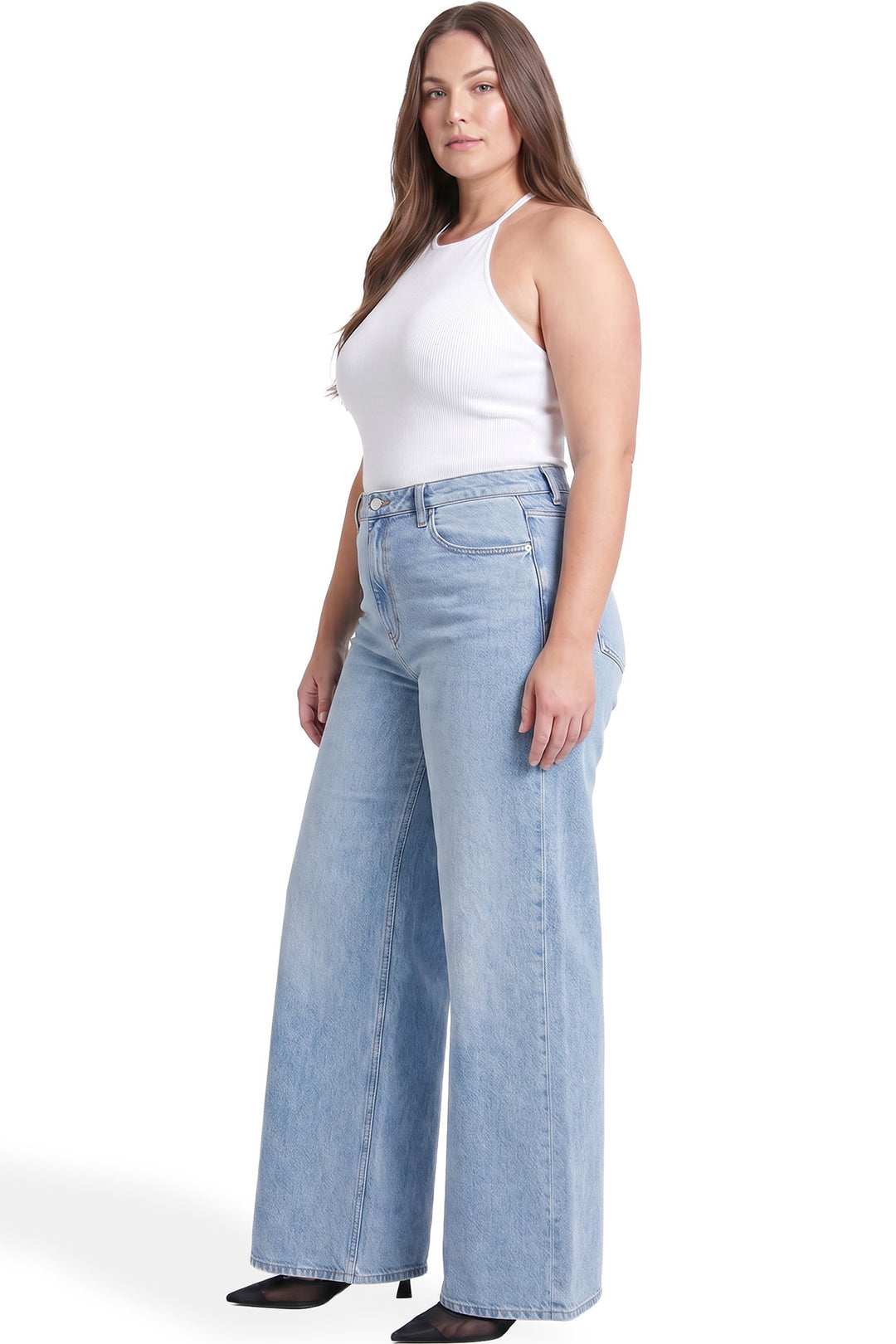 Plus Chloe High Rise Wide Leg Jeans
