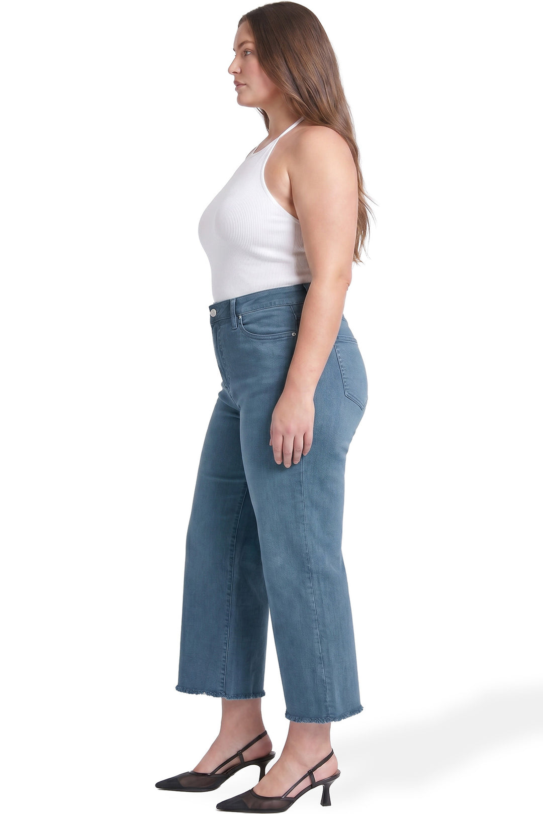 Plus Chloe High Rise Cropped Wide Leg Jeans