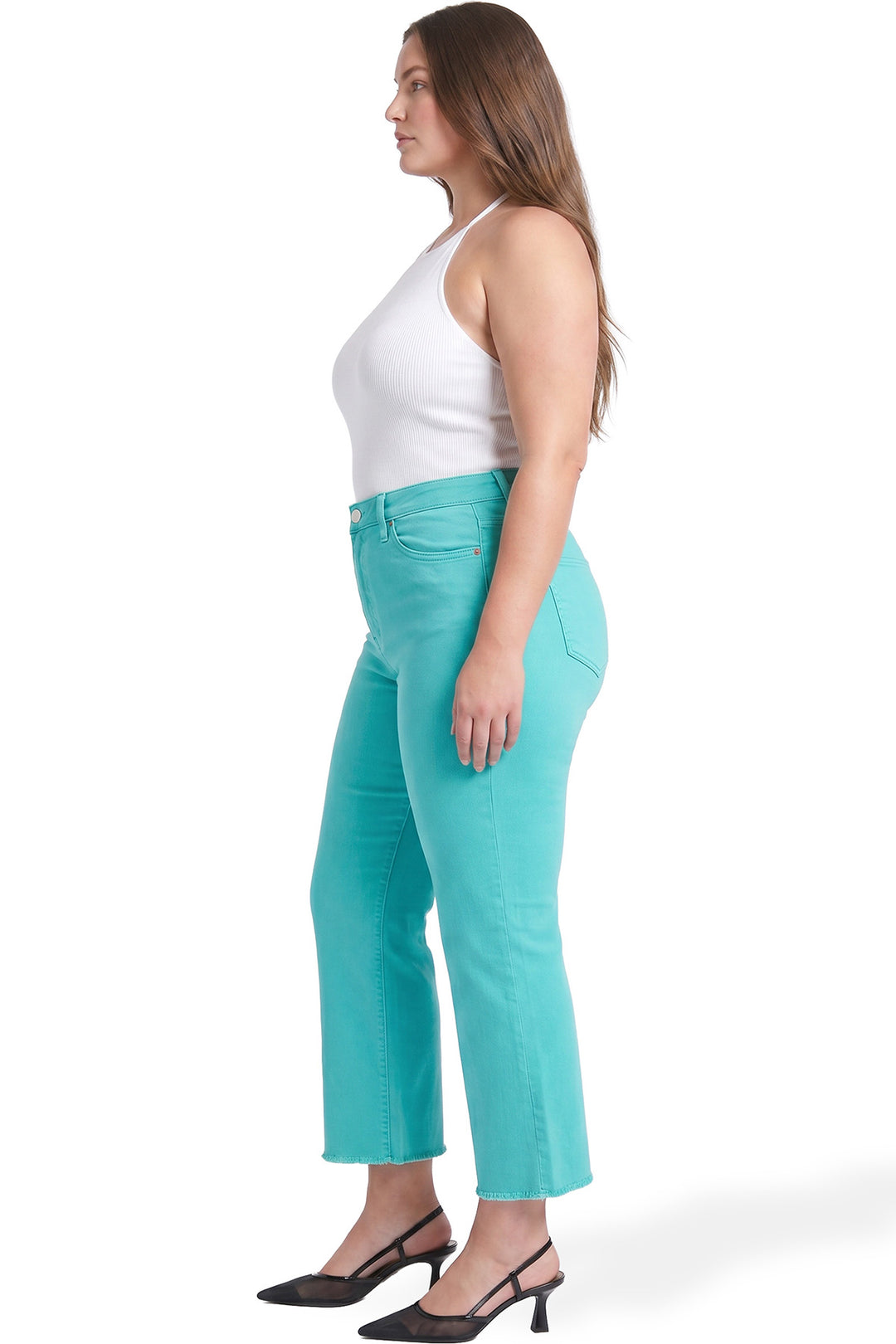 Plus Chloe High Rise Cropped Wide Leg Jeans