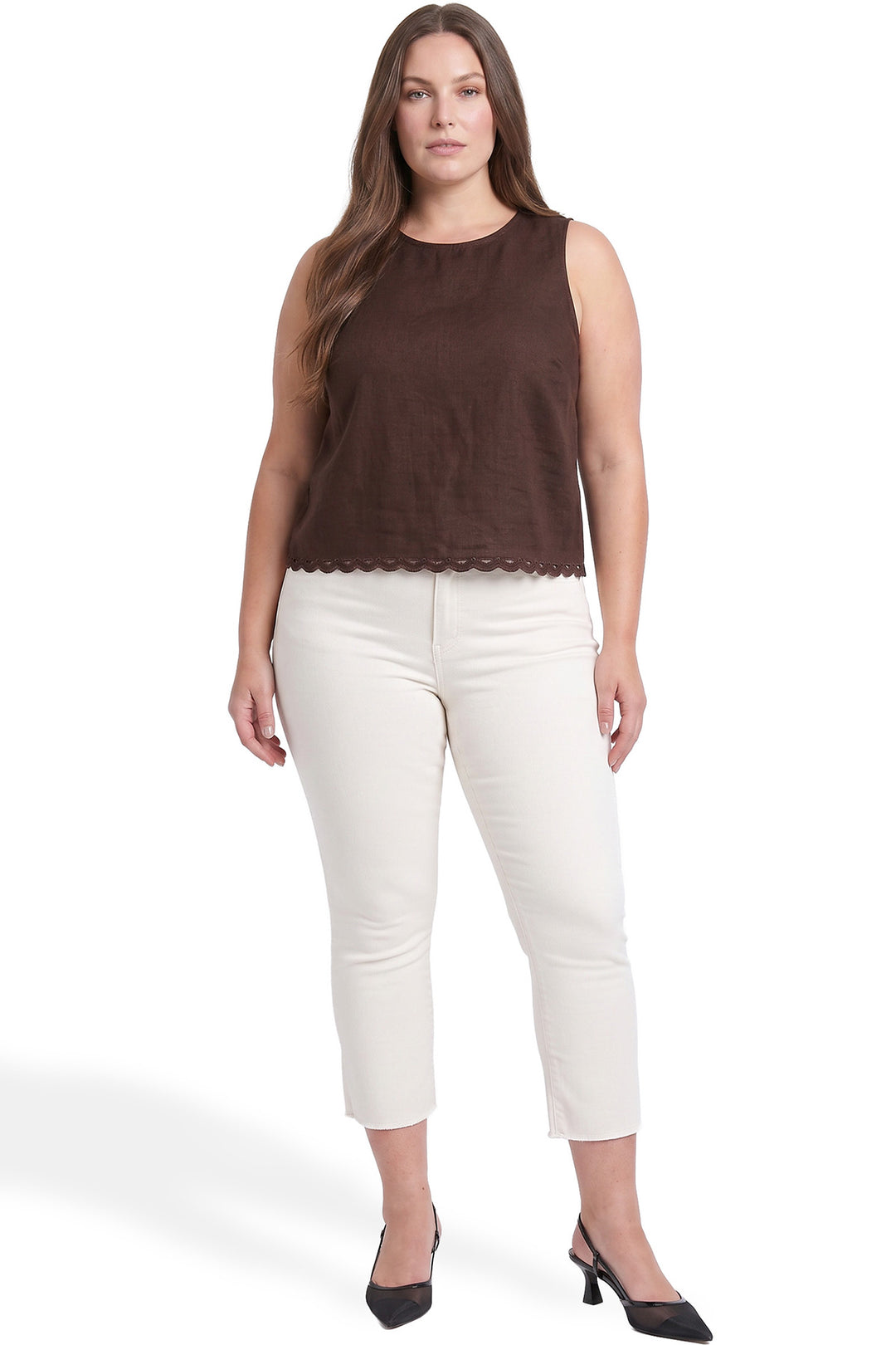 Plus Mia High Rise Bootcut Cropped Frayed Jeans