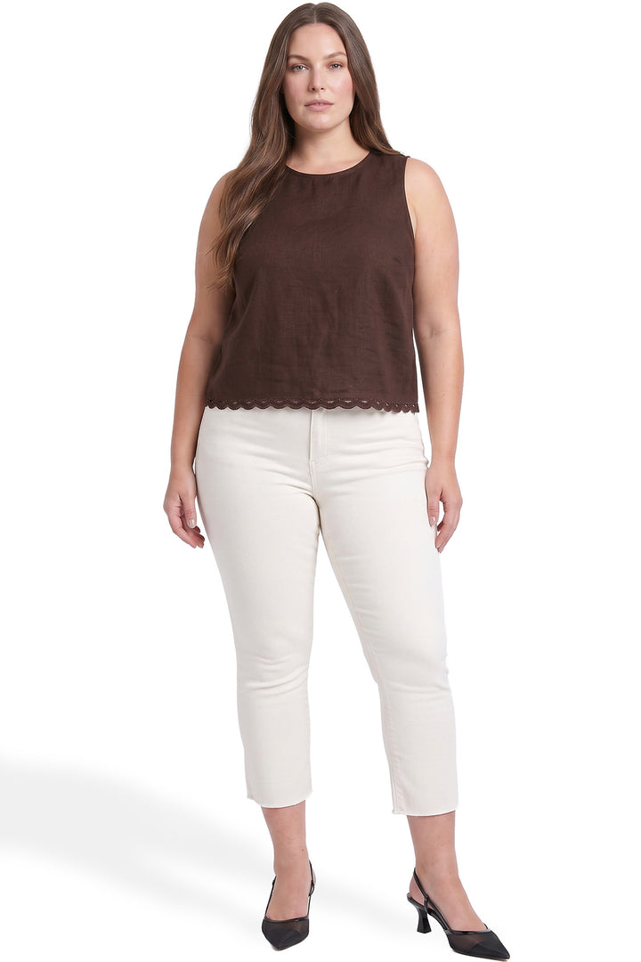 Plus Mia High Rise Bootcut Cropped Frayed Jeans