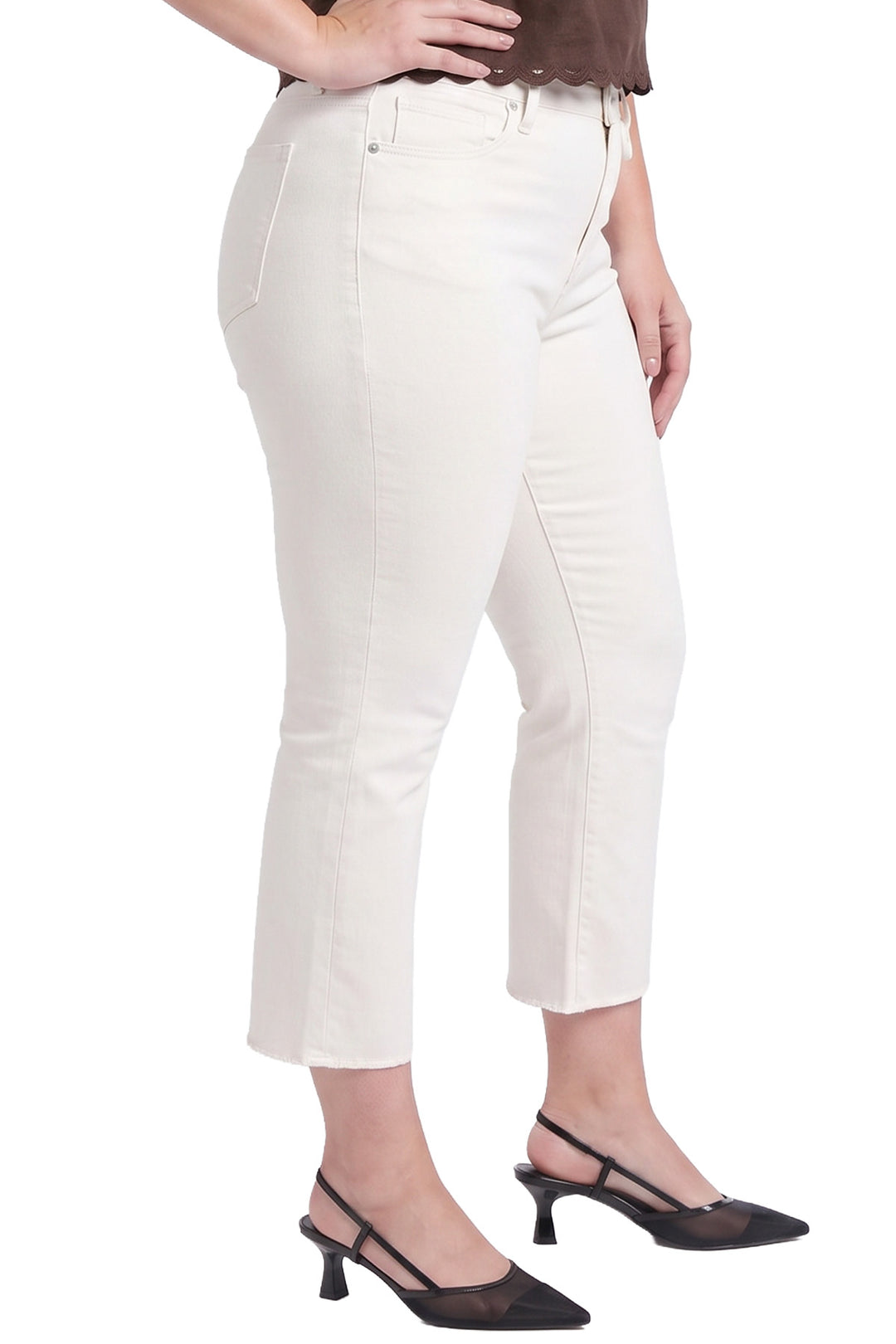 Plus Mia High Rise Bootcut Cropped Frayed Jeans