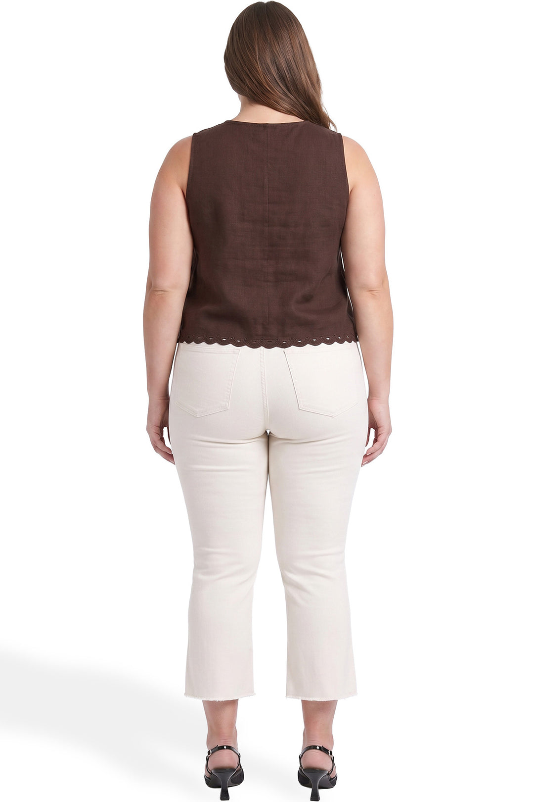 Plus Mia High Rise Bootcut Cropped Frayed Jeans
