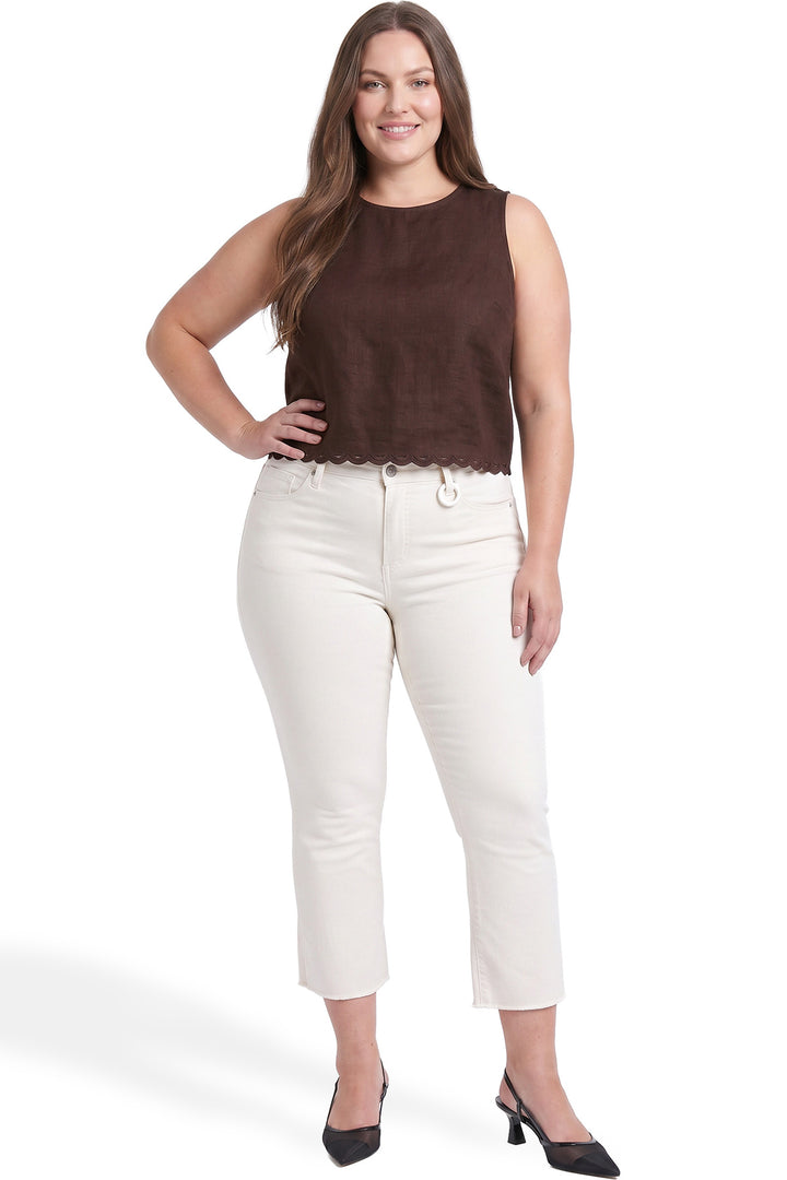 Plus Mia High Rise Bootcut Cropped Frayed Jeans