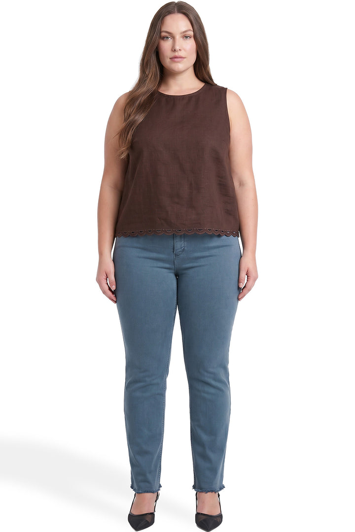 Plus Chloe High Rise Frayed Wide Leg Pants