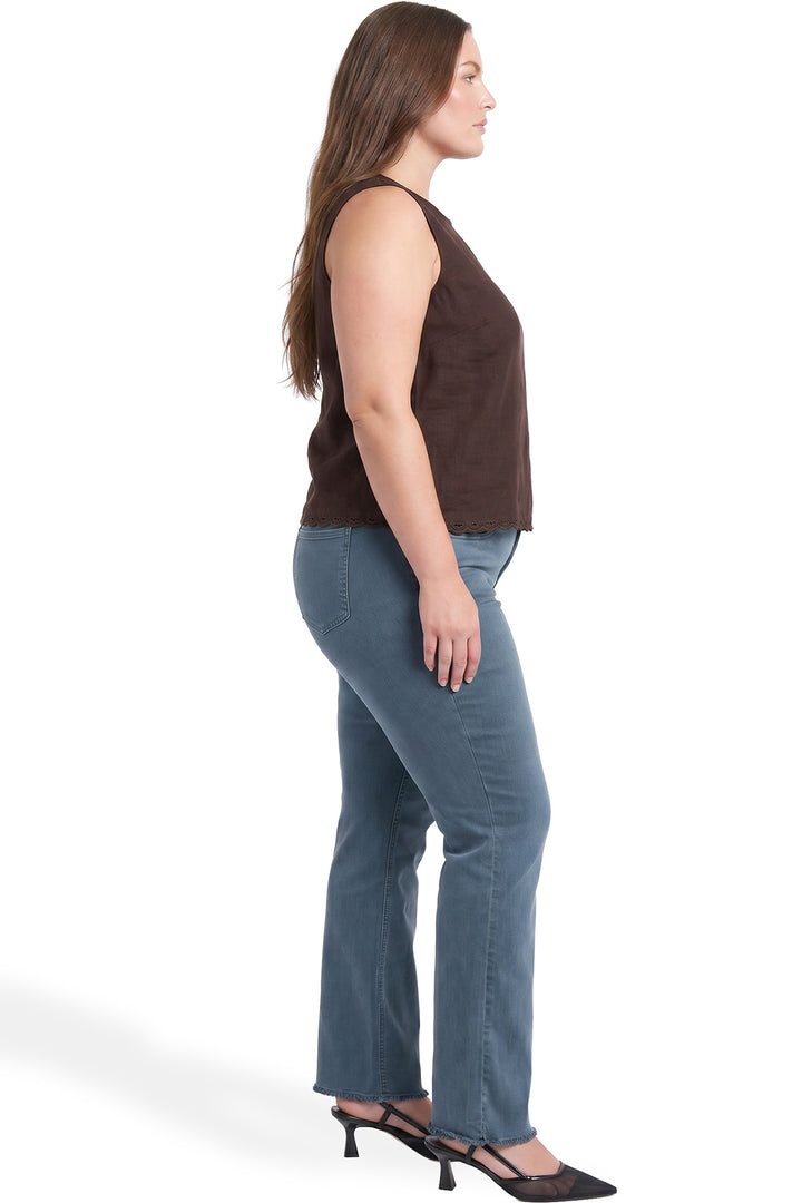 Plus Chloe High Rise Frayed Wide Leg Pants