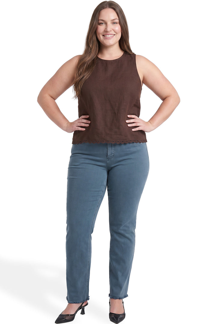 Plus Chloe High Rise Frayed Wide Leg Pants