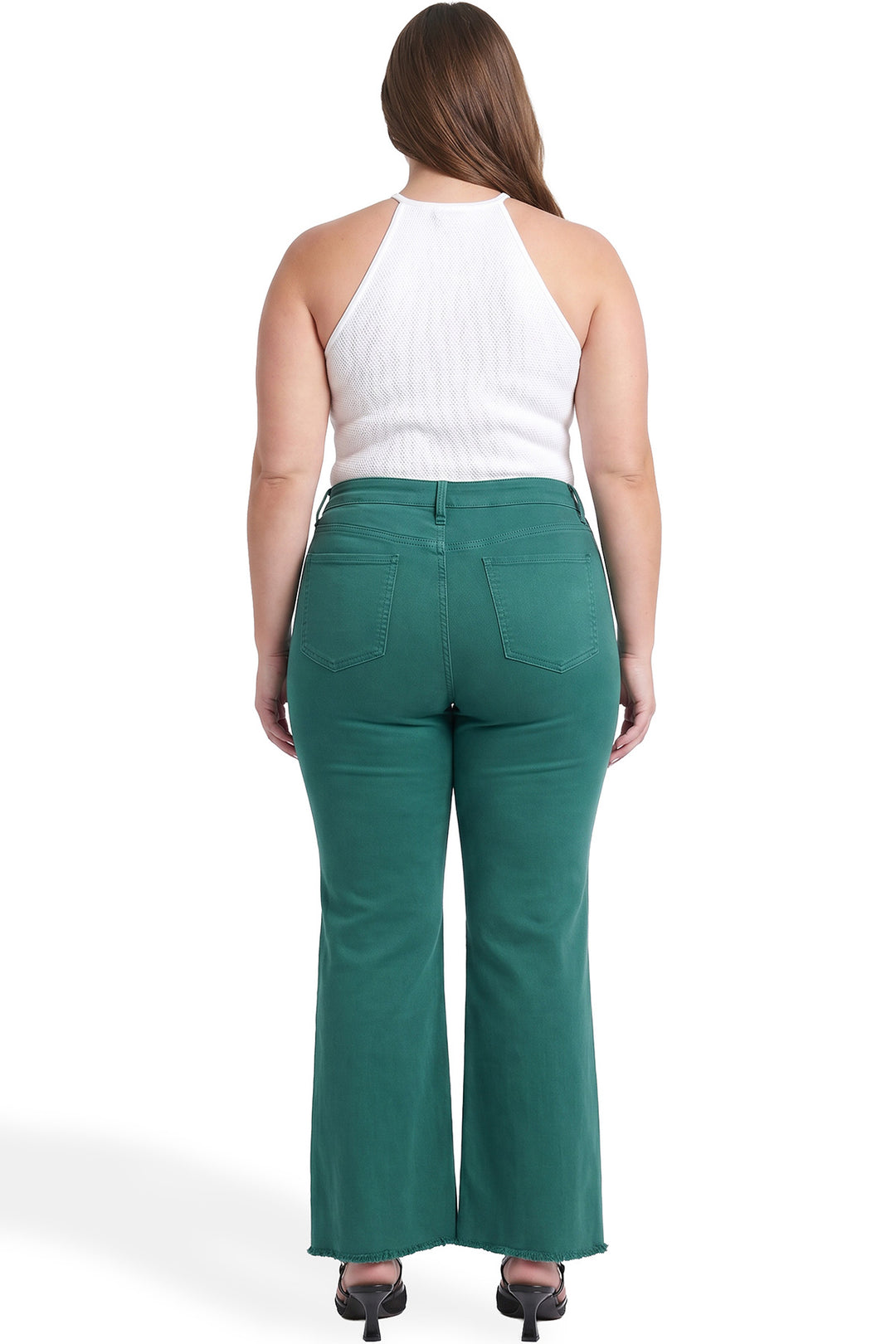 Plus Chloe High Rise Frayed Wide Leg Pants