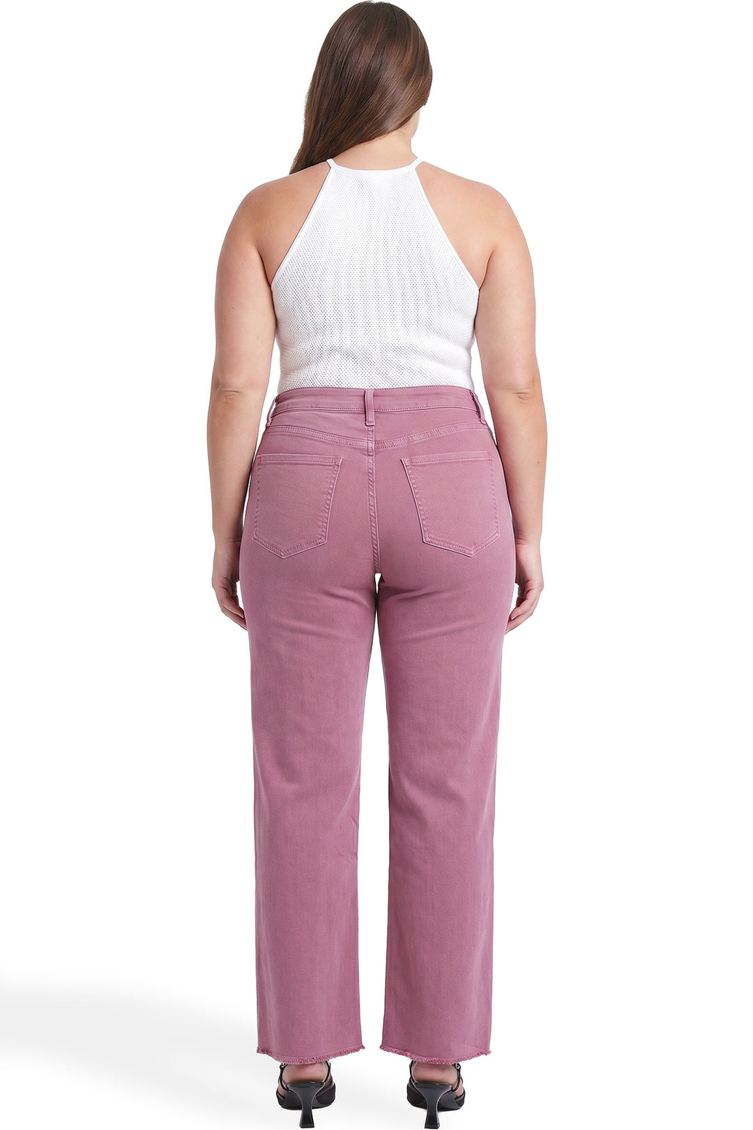 Plus Chloe High Rise Frayed Wide Leg Pants