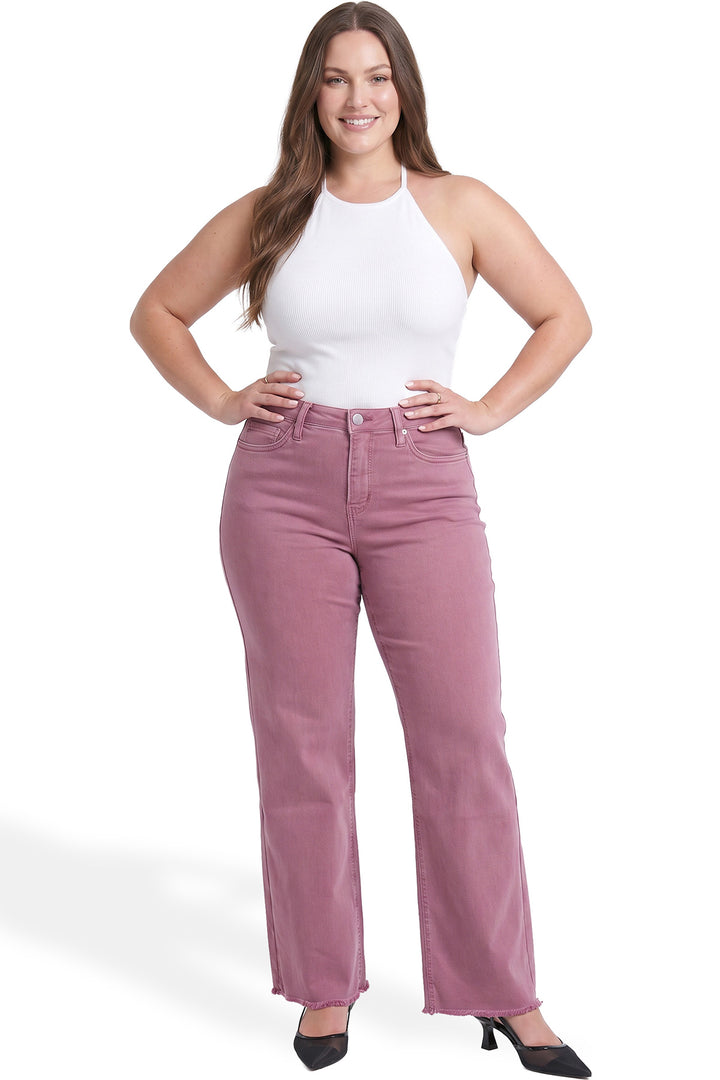 Plus Chloe High Rise Frayed Wide Leg Pants