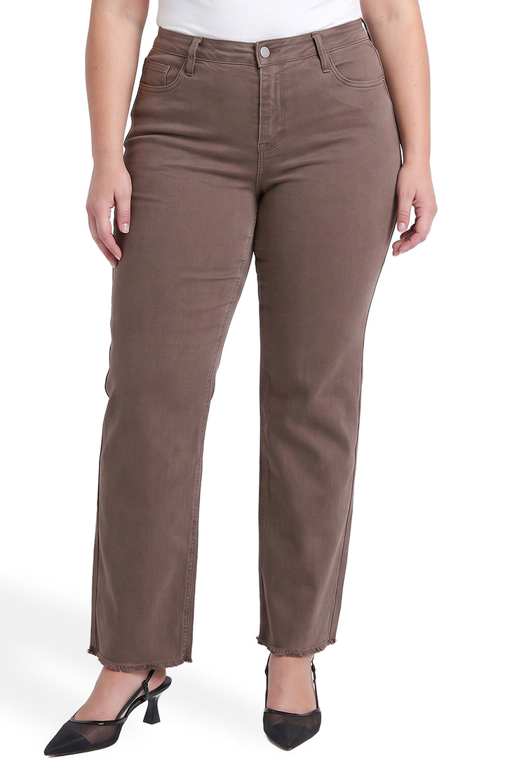 Plus Chloe High Rise  Frayed Wide Leg Pants