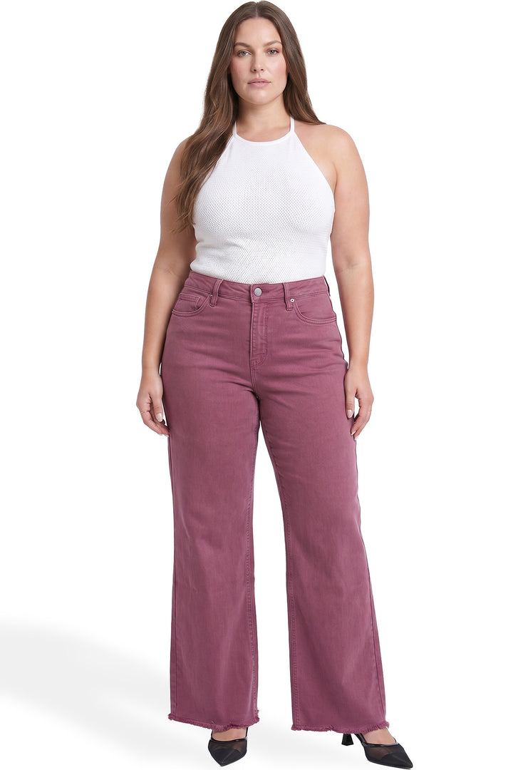 Plus Chloe High Rise Frayed Wide Leg Pants